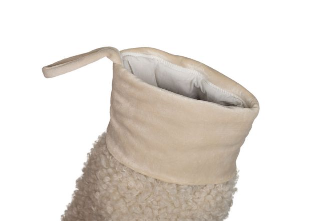 Hovedbilde Pictureit - Julesokk –  kremhvit teddy