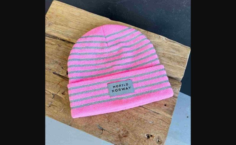 Morild Refleks stripe lue med refleks, rosa