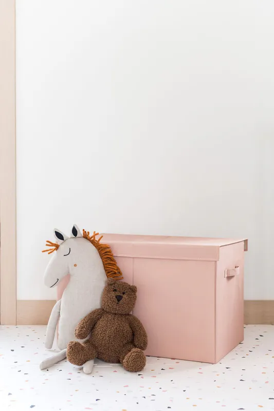 3 Sprouts Folding toy chest, Clay