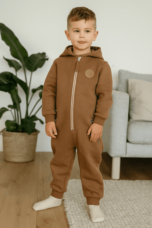 Bruse Bomull Jumpsuit, Gran, Partridge brun