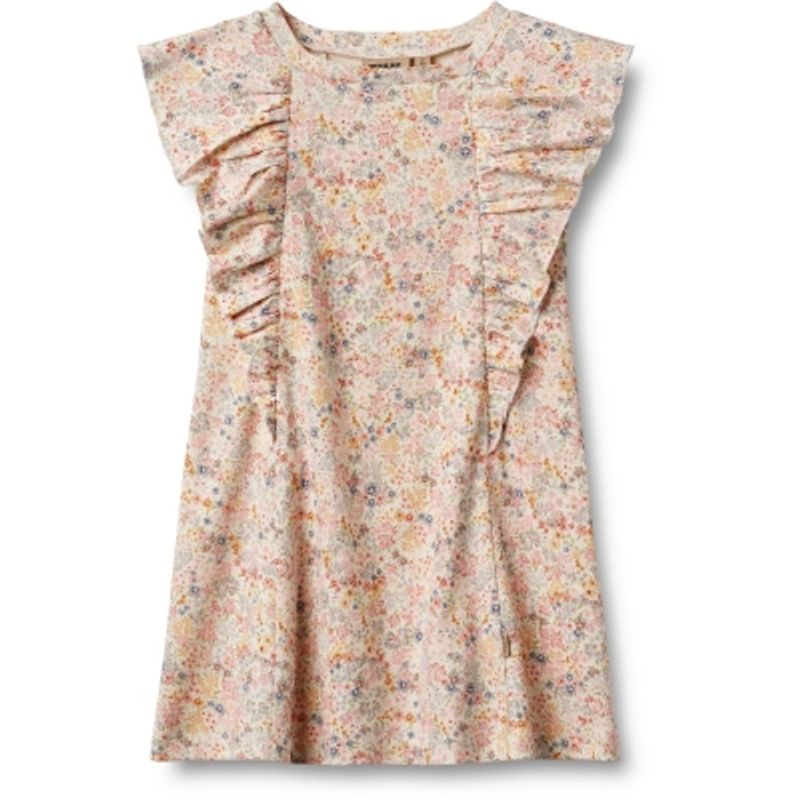 Wheat, Jersey Barnekjole Ruffle Shirley, Bright flowers
