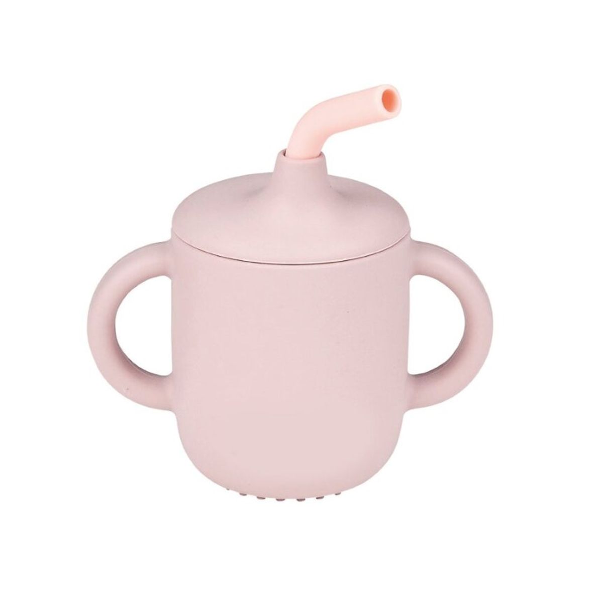 Nattou Silikon kopp m/sugerør rosa