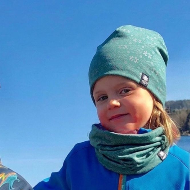 Hovedbilde Morild Mini Glitre lue med refleks, ocean