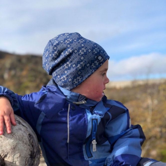 Hovedbilde Morild Mini Glitre lue med refleks, mørk blå