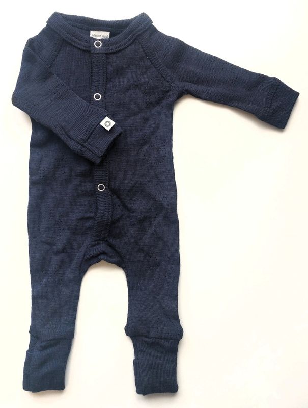 Smallstuff, Heldress/nattdrakt prematur, merinoull, Navy