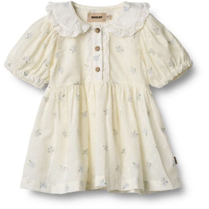 Wheat, Babykjole Adele, Off-white blomster