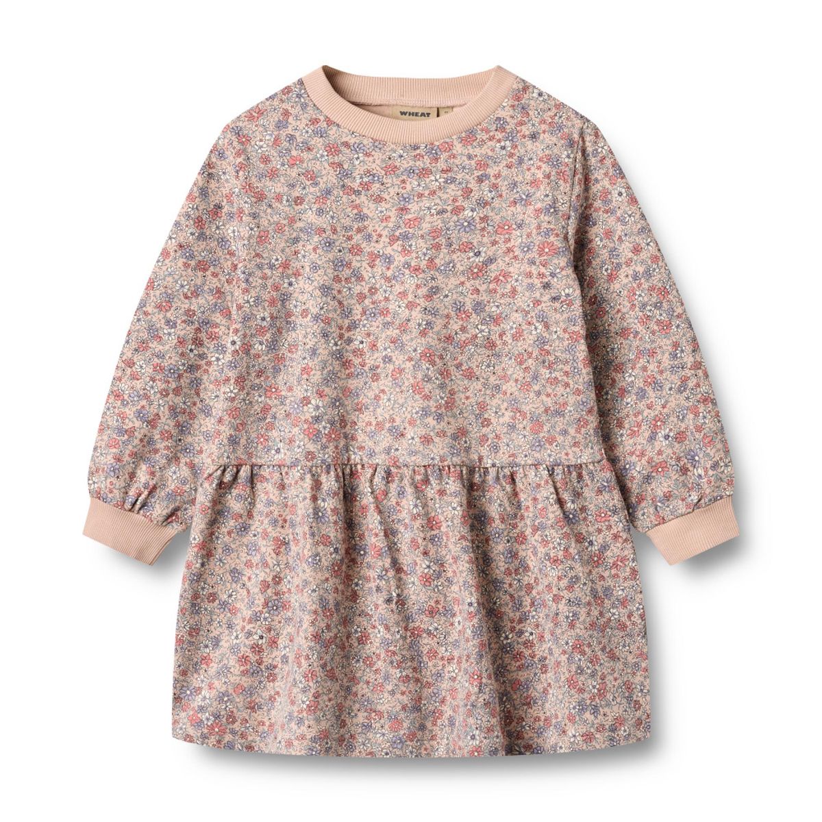 Wheat, Sweat Dress L/S Zenia, Rose Dust Flowers (122/7år)